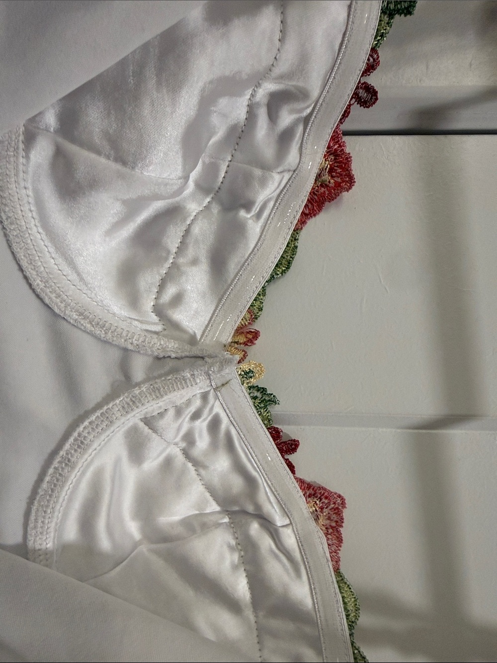 Princess Polly White Satin Mini Dress with Pink & Green Floral - Picture 6 of 7